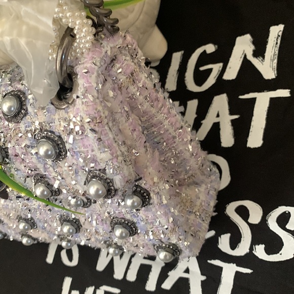 Kurt Geiger London Mini Kensington Tweed Convertible Shoulder Bag - Picture 5 of 17